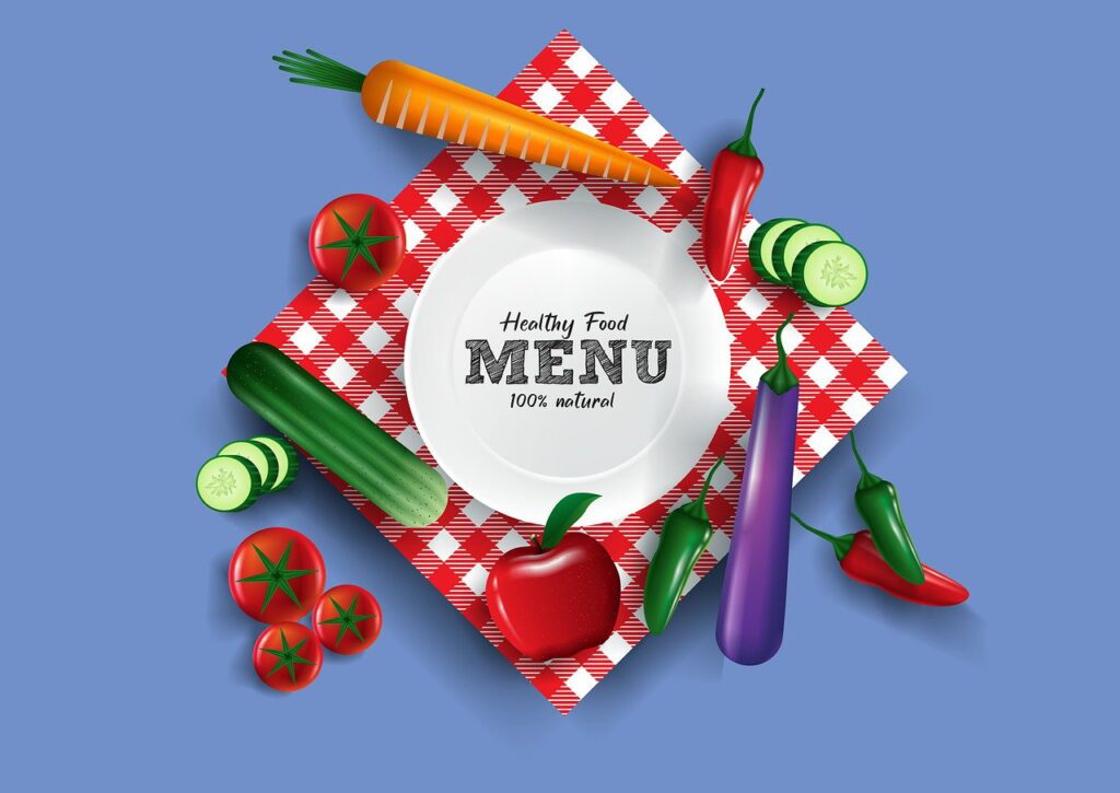 healthy menu, organic food, healthy food