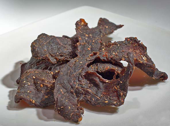 plate of beef jerky