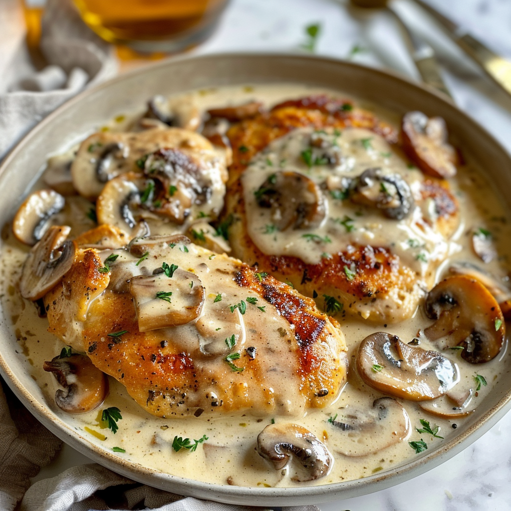 Creamy Garlic Parmesan Mushroom Chicken