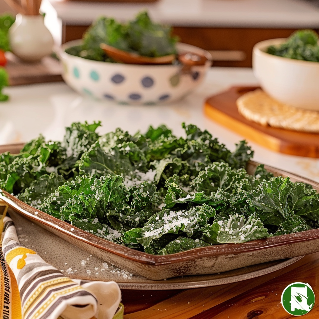 platter of Sea Salt and Olive Oil Kale Chips