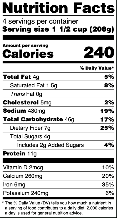 Nutrition Food Label