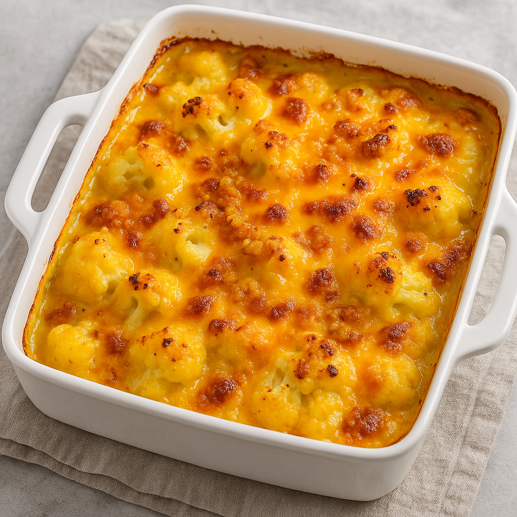 Keto Cauliflower Mac and Cheese Casserole