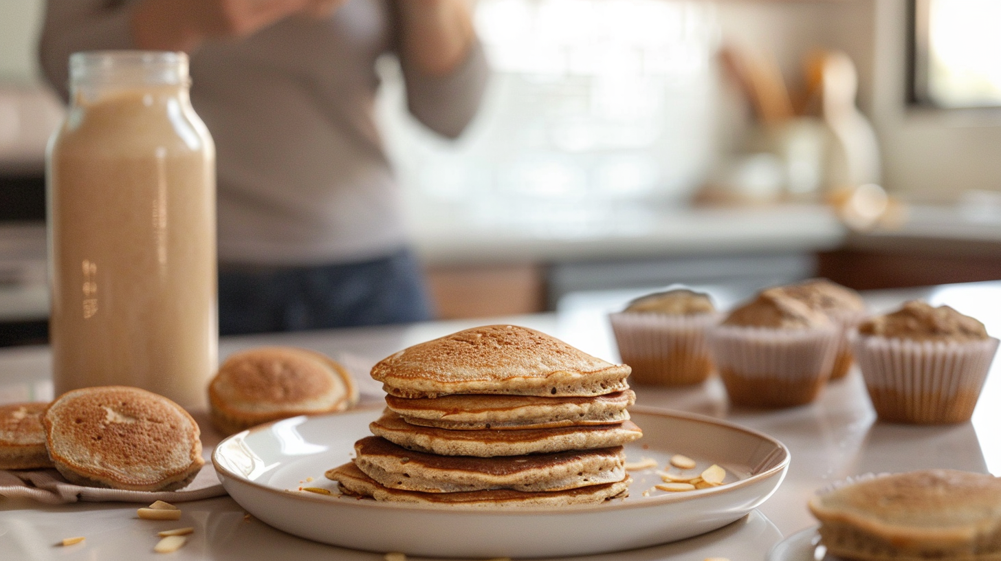 Almond Flour Pancakes on a kitchen counter