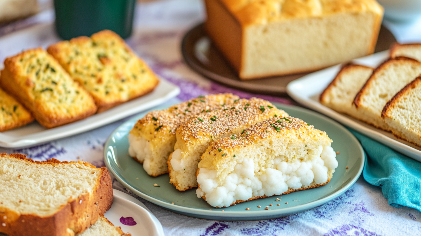 Variety of Keto Breads on a table