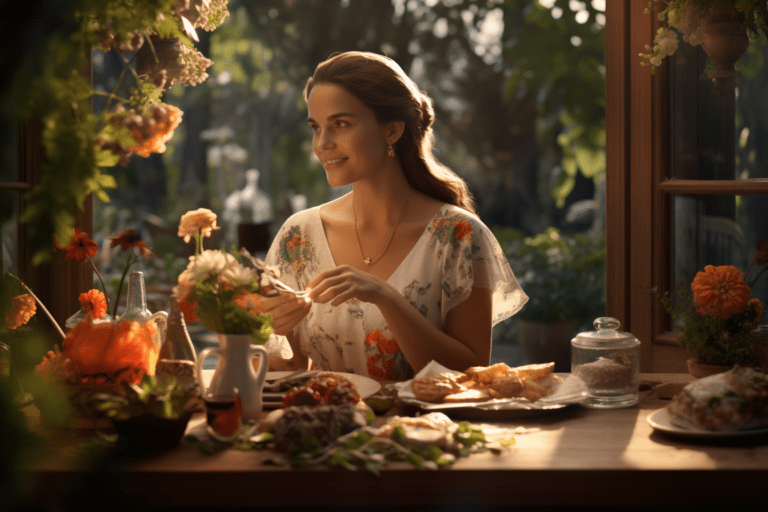 woman enjoying carb free dining