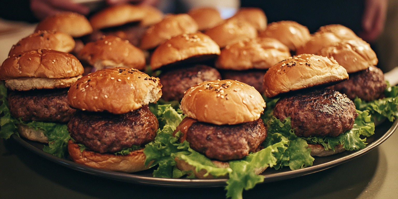 platter of keto sliders, game day food