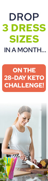 Smiling woman cooking healthy food during a 28 day keto diet challenge