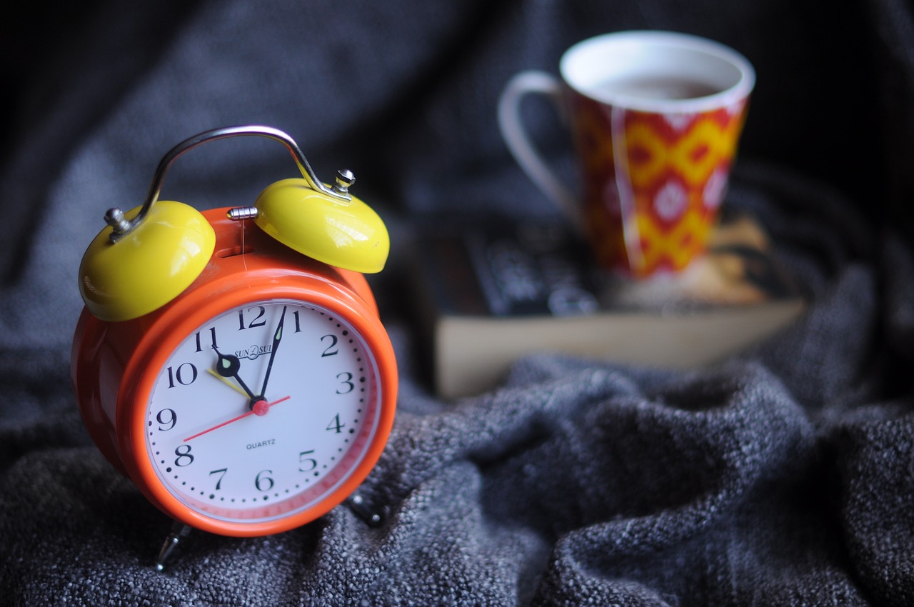 alarm clock, blur, clock, coffee