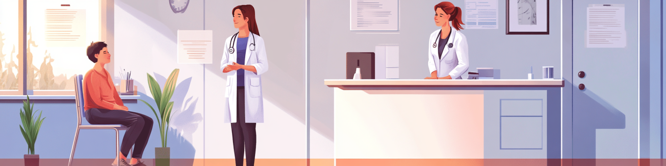 doctors and patient in doctor's office