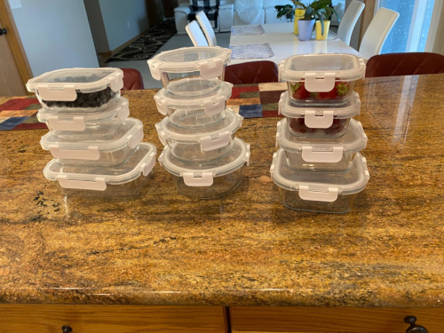 24-piece glass food storage containers