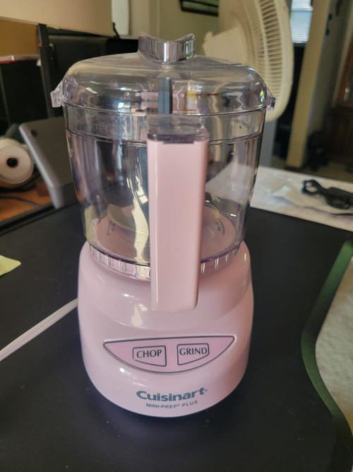 Cuisinart Food Processor Pink Mini-Prep 3-Cup Cuisinart Mini-Prep Food Processor on a kitchen counter