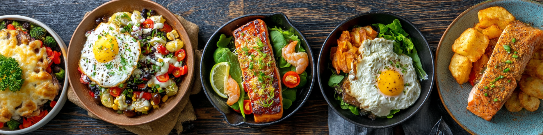 keto and low carb meals on table