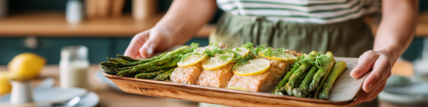 lemon butter salmon and asparagus