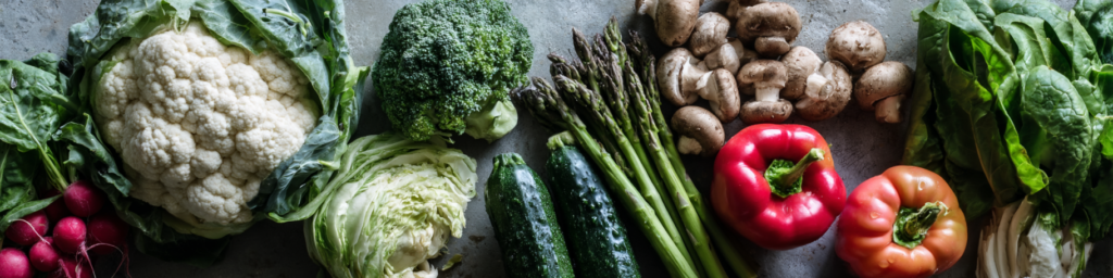low-carb vegetables on kitchen counter