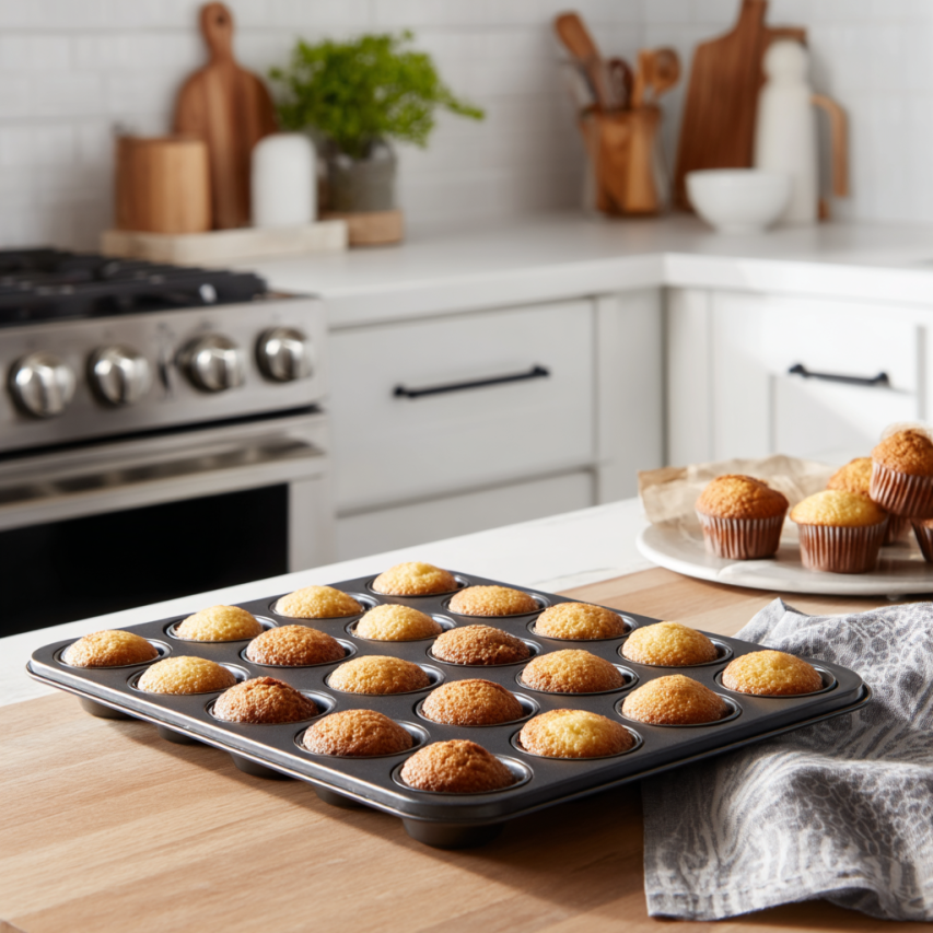 almond flour cupcakes on kitchen counter