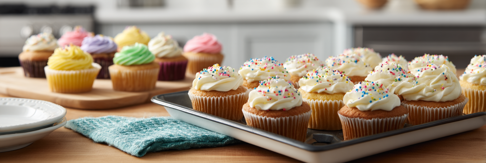 almond flour cupcakes on kitchen counter