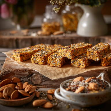 Savory Keto Fat Bomb Bars on the counter