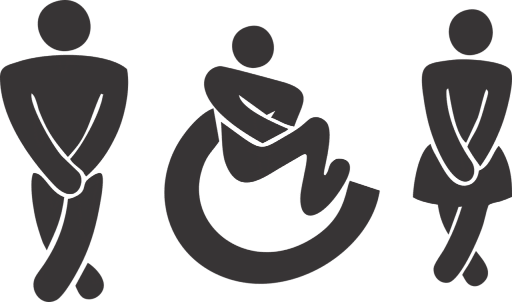 bathroom sign, urgently needed bathroom. What are the first signs of ketosis