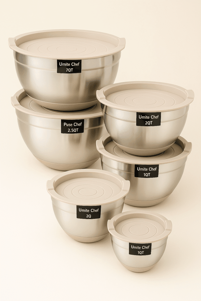 The Ultimate Mixing Bowls Set: 26PCS Stainless Steel with Airtight Lids & Kitchen Gadgets!