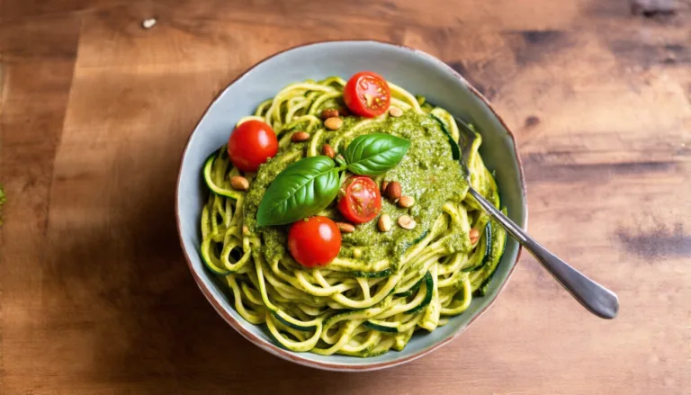 Delicious Zucchini Noodles Tossed in Fresh Pesto: A Healthy Twist on Pasta!