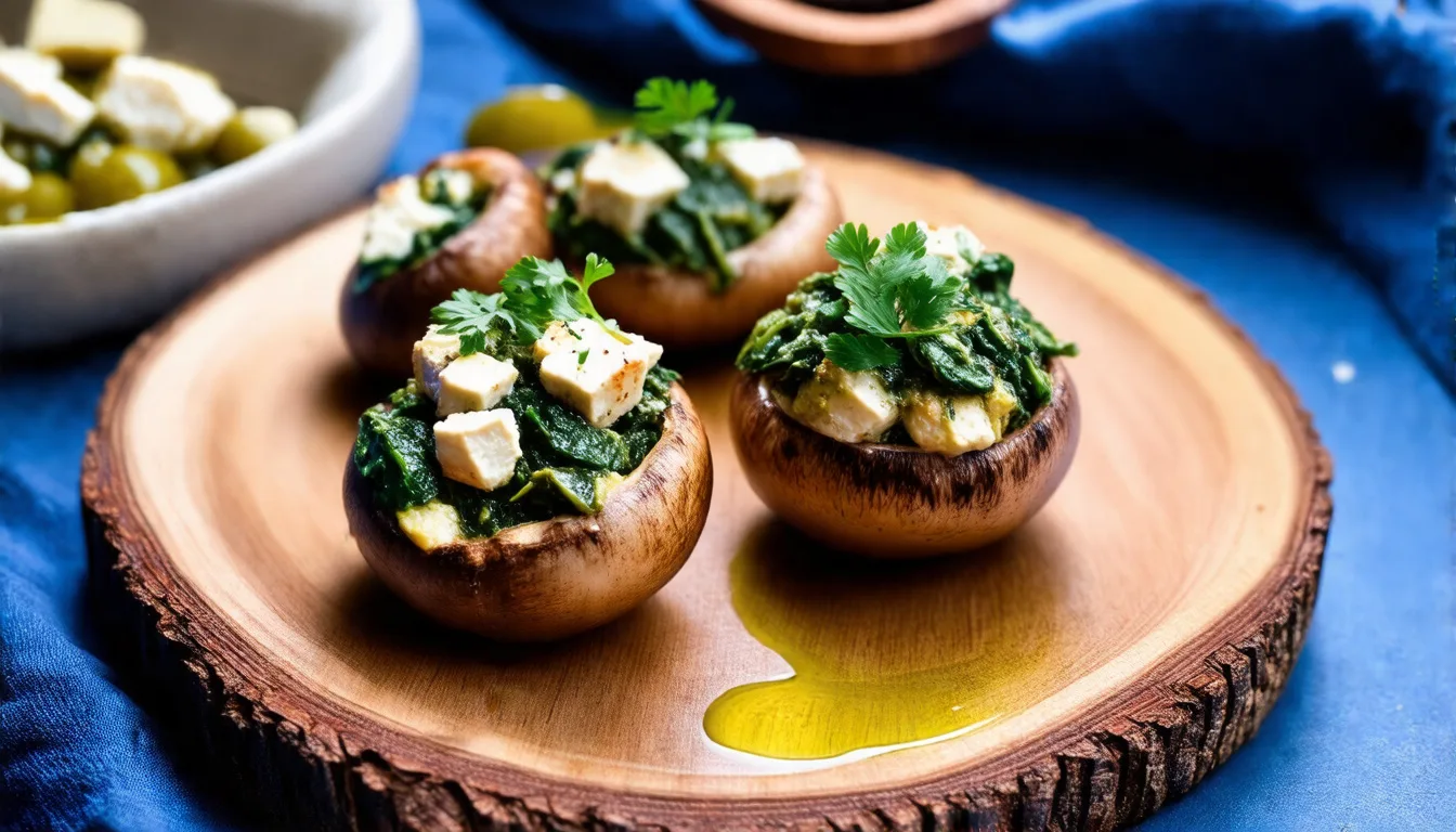 Savory Spinach and Feta Stuffed Mushrooms: A Flavorful Appetizer Delight!
