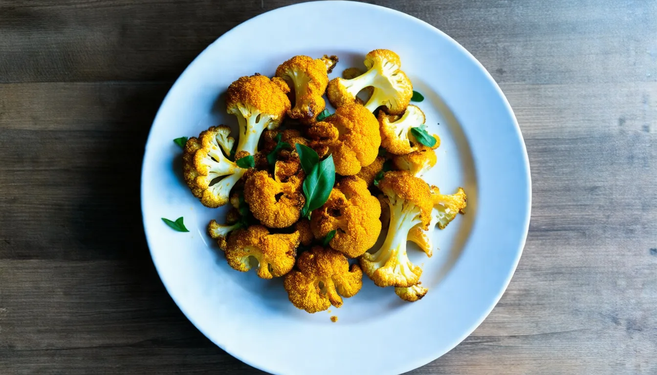 Golden Delight: Roasted Cauliflower Tossed in Irresistible Turmeric Spice