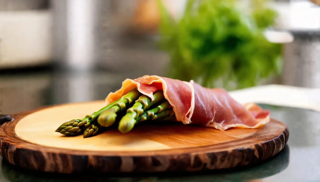Savory Delights: Asparagus Wrapped in Crispy Prosciutto – A Gourmet Appetizer You Can't Resist!