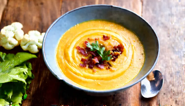 Creamy Cauliflower and Bacon Soup: A Comforting Blend of Flavors That Warms the Soul